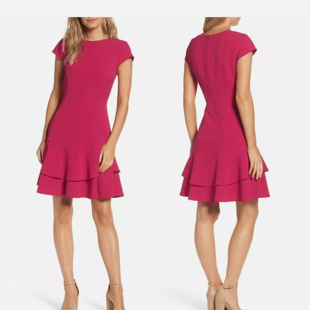 Eliza J - Fuschia Flared Bottom Dress
